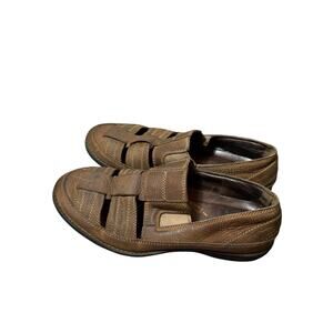 Vtg Y2K Timberland Fisherman Sandals 9 Brown Leather Gorpcore Coastal Grandpa